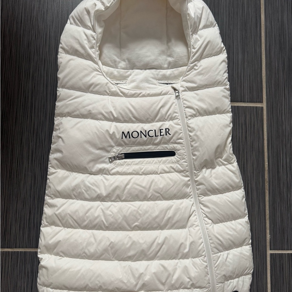 Moncler White Down Quilted Infant Bunting/Nest